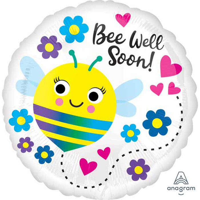 Bee Well Soon Balloon - 18" Round Helium - S40 Package.