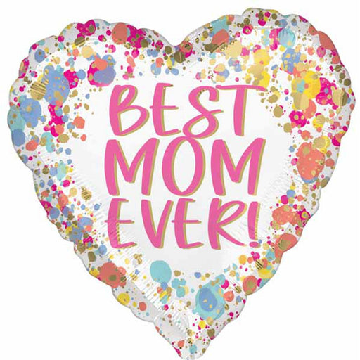 "Best Mom Ever" Heart-Shaped Sign - 18" Paintd S40 Pkg