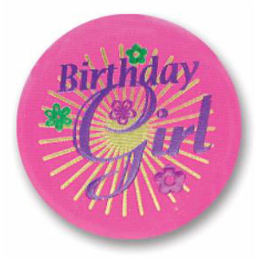 Birthday Girl Satin Button - Pack Of 6 (3/Pk)