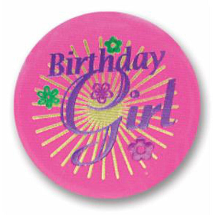 "Birthday Girl Satin Button - Pack Of 6"
