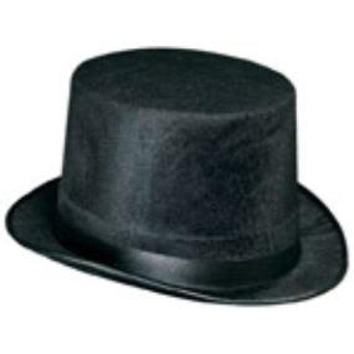 "Black Dura-Form Vel-Felt Top Hat"