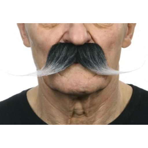 "Black Grey Synthetic Moustache - 25 Cm X 6 Cm"