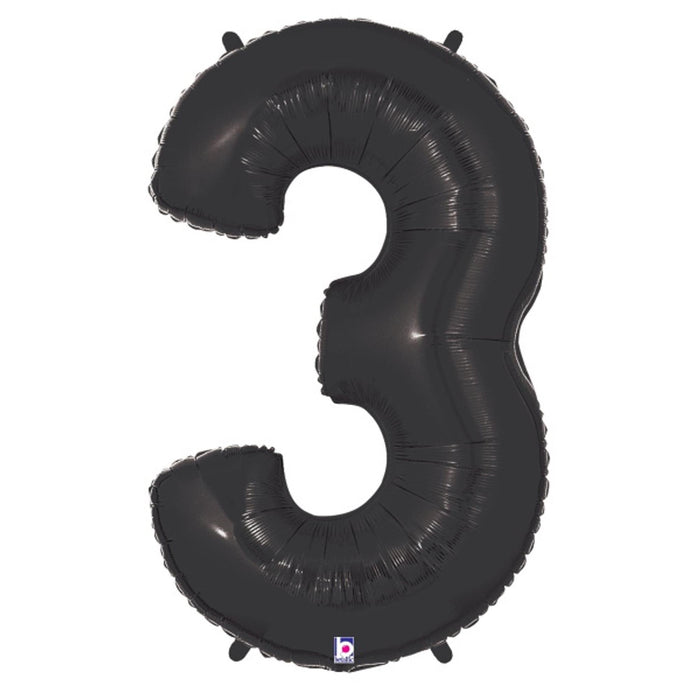 Black Number 3 Megaloon Balloon - 40"