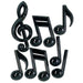 "Black Plastic Musical Notes - Pack Of 7 (13")"