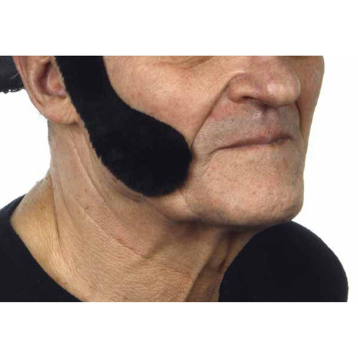Black Synthetic Sideburns 