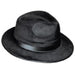 Black Vel-Felt Fedora Hat