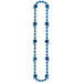 Blue Football Beads Necklace - 36" Length - 1/Card