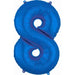 Blue Number 8 Balloon – 16 Inch Shape Package (L16)