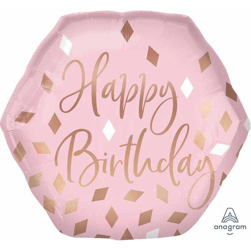 Blush Birthday Balloon 23" - Shape P30 Pkg 