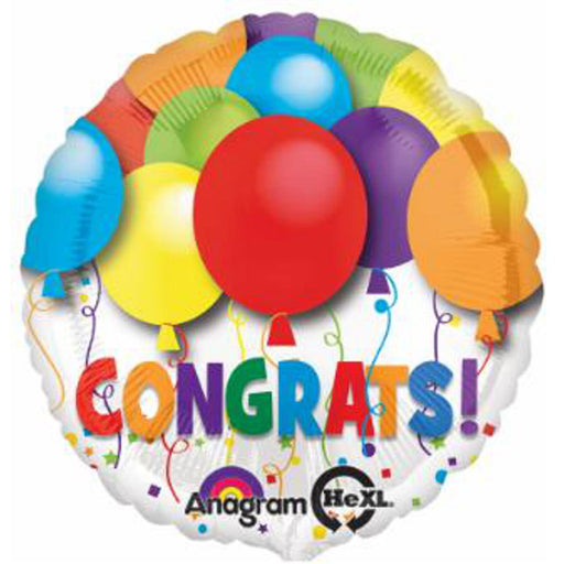 Bold Congrat Balloon - 18" Round And Packaged In S40 Pkg!