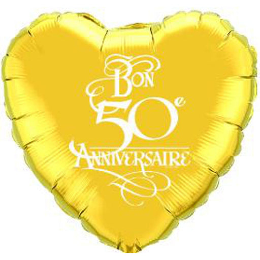 "Bon 50Th Anniversary Heart Balloon Package (18")"