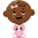 Brown Skin Tone Baby Girl Balloon (38")