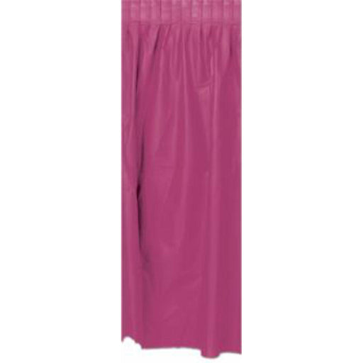 Burgundy Plastic Table Skirt - 29"X14'