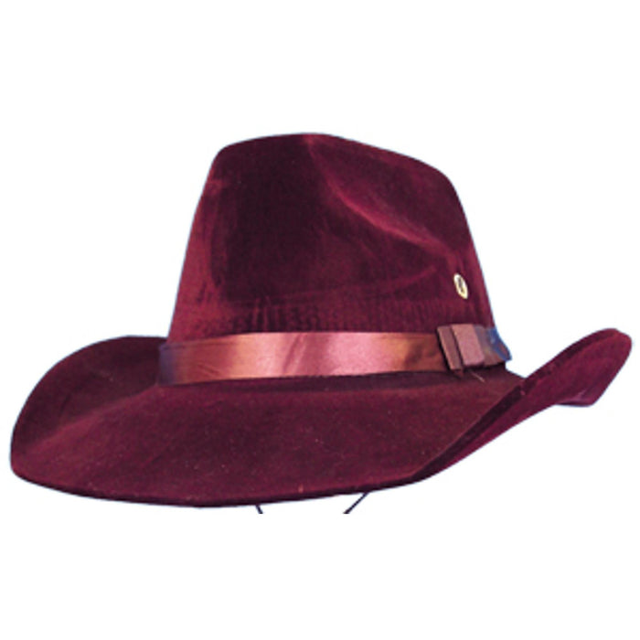 Burgundy Velour Felt Cowboy Hat.