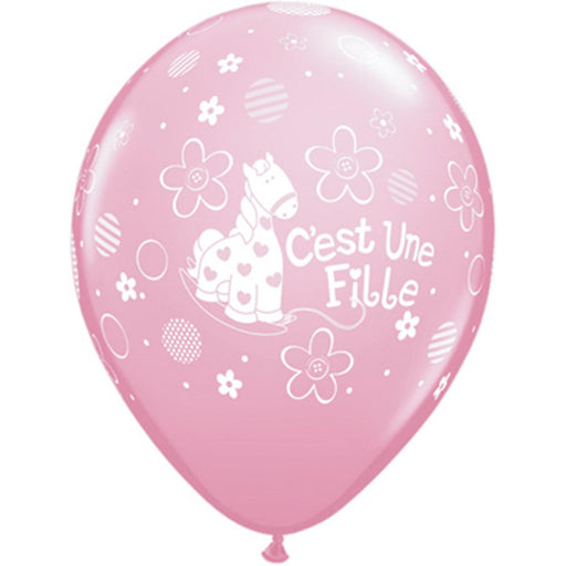 "C'Est Une Fille Poney Pink Balloons (50Pk)"