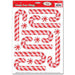 Candy Cane Stickers - 8 On A Sheet (1 Pack)