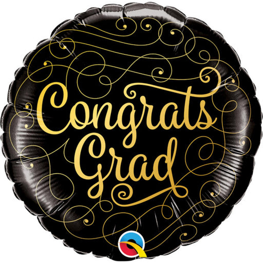 "Celebrate Graduation With Congrats Grad Gold Doodles Balloon Package"