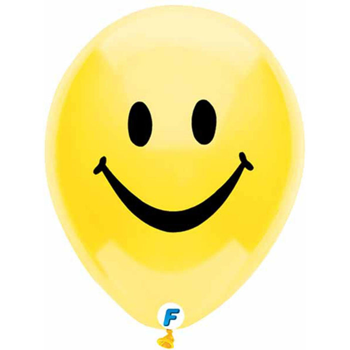 "Cheerful Smiley Face Balloons - Pack Of 8 (12 Inches)"