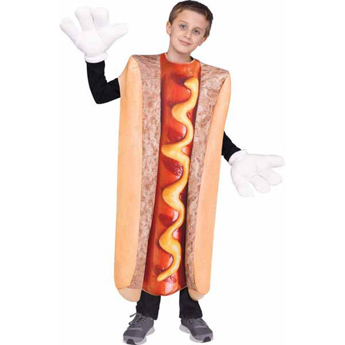 Child Size Hot Dog Costume - Photo Realistic Print - Fits Up To Age 14