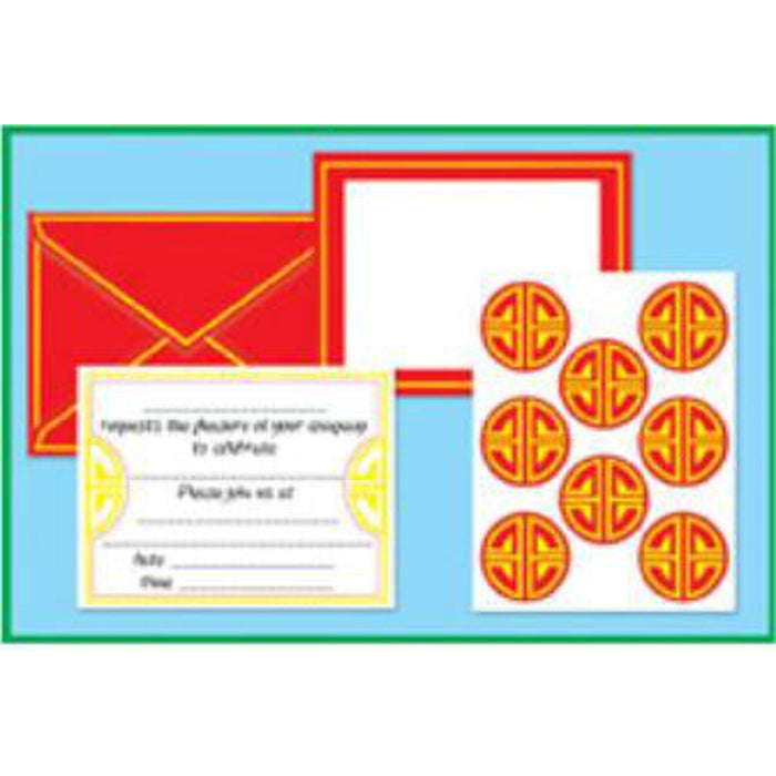 Chinese Style Invitations & Seals (4"X6", 8/Pkg)