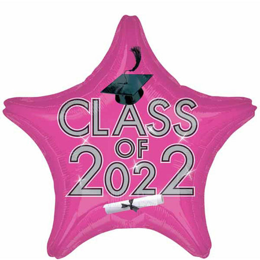 "Class Of 2022 Pink Star S15 Balloon - 19 Inches"