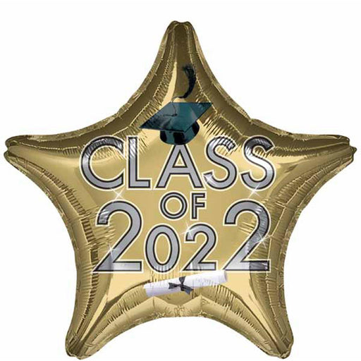 "Class Of 2022 White Gold Star Balloon"