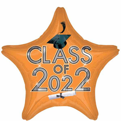 "Class Of 2022 Orange 19" Star S15 Flat Balloon"