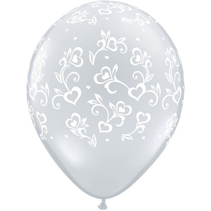 "Clear Heart Balloons - Pack Of 50 (11" Diameter)"