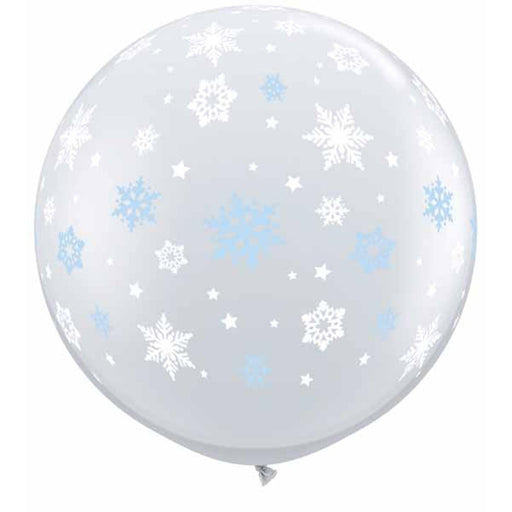 36" Winter Snowflakes Latex Balloons  (2/Pk)