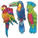 "Colorful 17" Exotic Bird 3/Pk Cutouts"