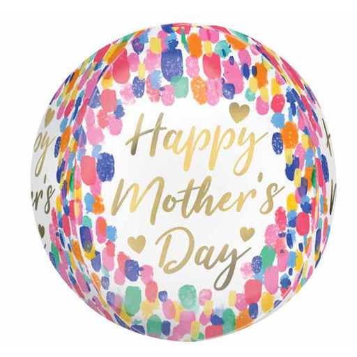 Happy Mother's Day Colorful Orbz 16″ Balloon (3/Pk)
