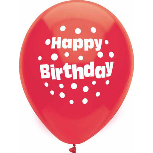 Funsational 12" Happy Birthday Polka Dots Latex Balloons