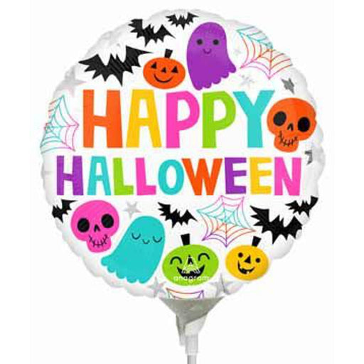 Fun and Spooky: Colorful Flat Creepy Halloween Mylar Balloon