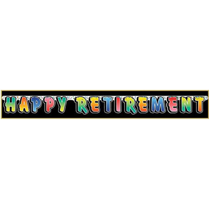 "Colorful Happy Retirement Streamer For Parties"