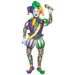 Colorful Jointed Mardis Gras Jester - 3'2" 1/Pk