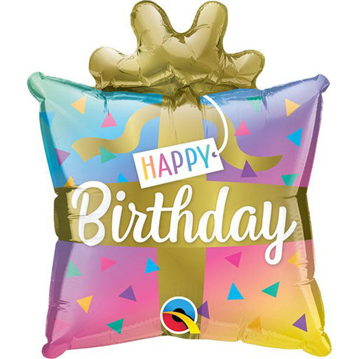 14 Inch Happy Birthday Present Qualatex A Mini Gift of Joyful Celebration (5/Pk)
