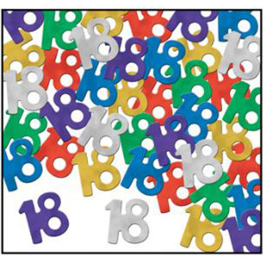 Kaleidoscopic Milestone Fanci-Fetti Multi-Colored 18th Birthday Confetti (3/Pk)
