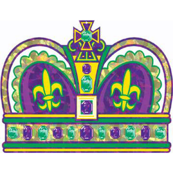 "Colorful Prismatic Mardi Gras Crown Cut Outs"
