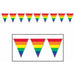 Colorful Rainbow Pennant Banner - 10" X 12'