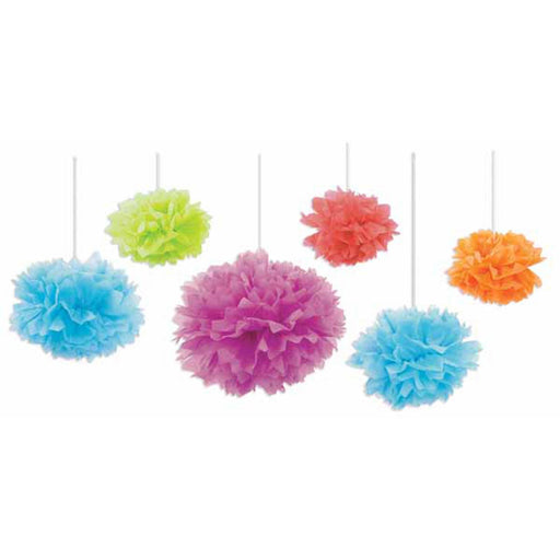 Colorful Tissue Fluff Balls: Vibrant Party Decorations (6/PK)