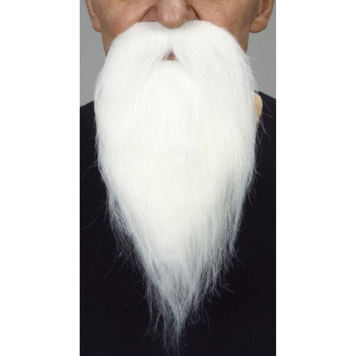 Snowy White Beard - Straight And Thick Facial Hair