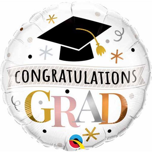 Congrat Grad Rose Gold Balloon Package - 18" Round