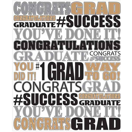 "Congrats Grad" Graduation Wall Mural With Personalized Photo Frames.