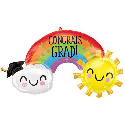 Congrats Grad Rainbow 41" Foil Balloon Pack