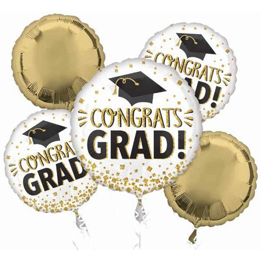 "Congrats Grad Gold Glitter Bouquet - Celebrate With Style!"