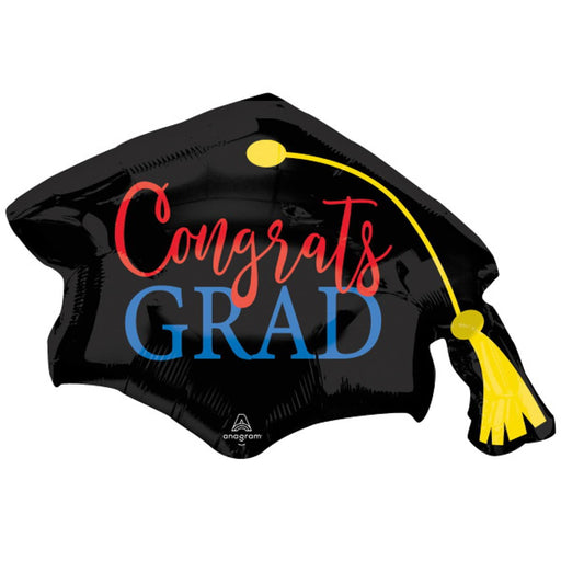Congrats Grad Cap Foil Balloon - 31 Inches (3/Pk)