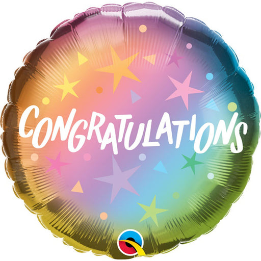 "Congrats Ombre Stars 18" Round Balloon Package"