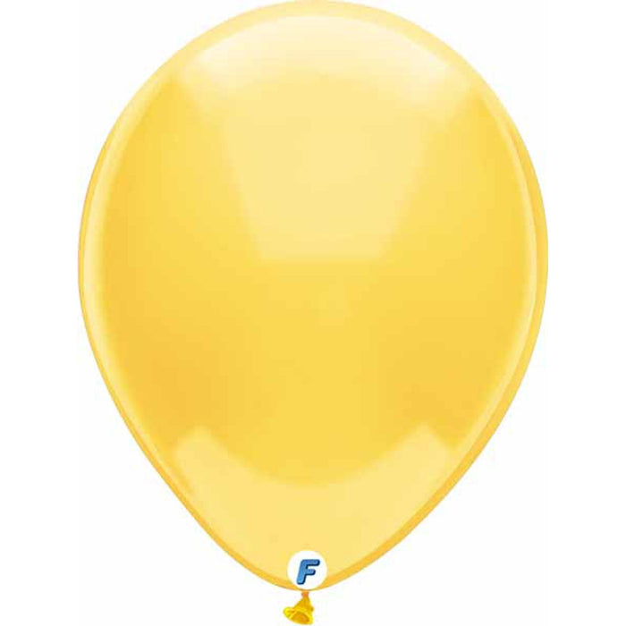 Crystal Yellow Balloons (15 Pack, 12 Inches) By Funsational.