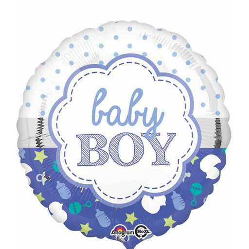 "Cute Baby Boy Scallop Wall Art - 18"H X Rnd S40 Pkg"