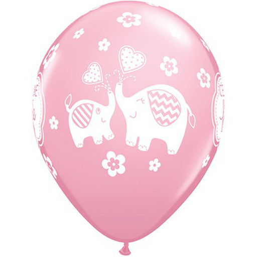 "Cute Elephant Pink Balloons - 50 Pack"